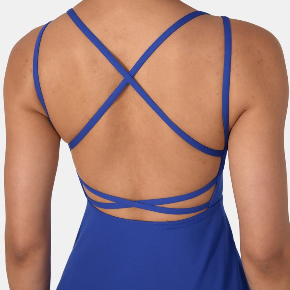 HALARA Blue Athletic Sleeveless Halter Mini Dress - Picture 3 of 4